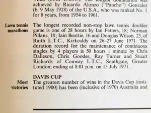 1971: How the Conway LTC record appeared in the Guinness Book of Records.