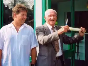 Conway Tennis Club, 1974: Bill Nicholson opening our new pavilion.